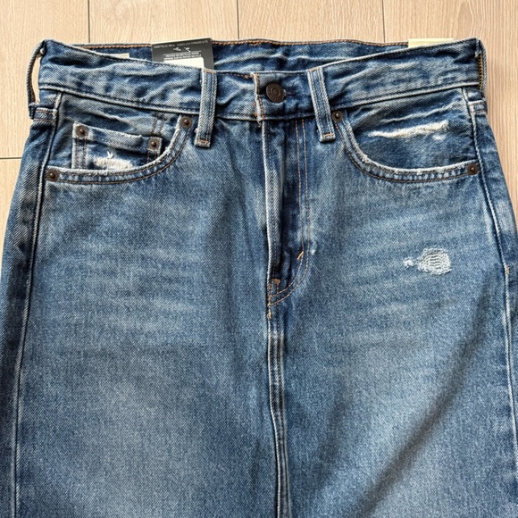 NWT Levi's Ankle Column Slit Denim Maxi Skirt Women’s Size 24 - Picture 7 of 15